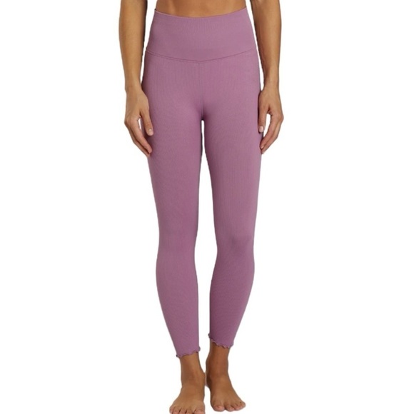 Spiritual Gangster Love Sculpt 7/8 Ruffle Legging Ribbed Amethyst Size XS Small - Picture 2 of 9